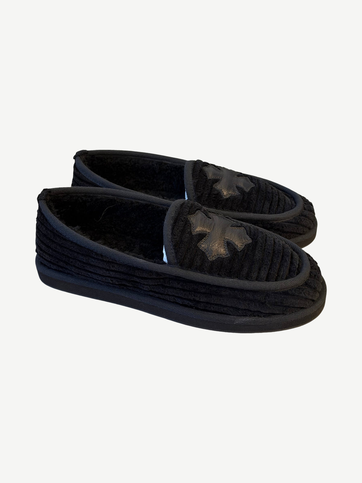 Chrome Hearts Corduroy Cross Patch House Slippers