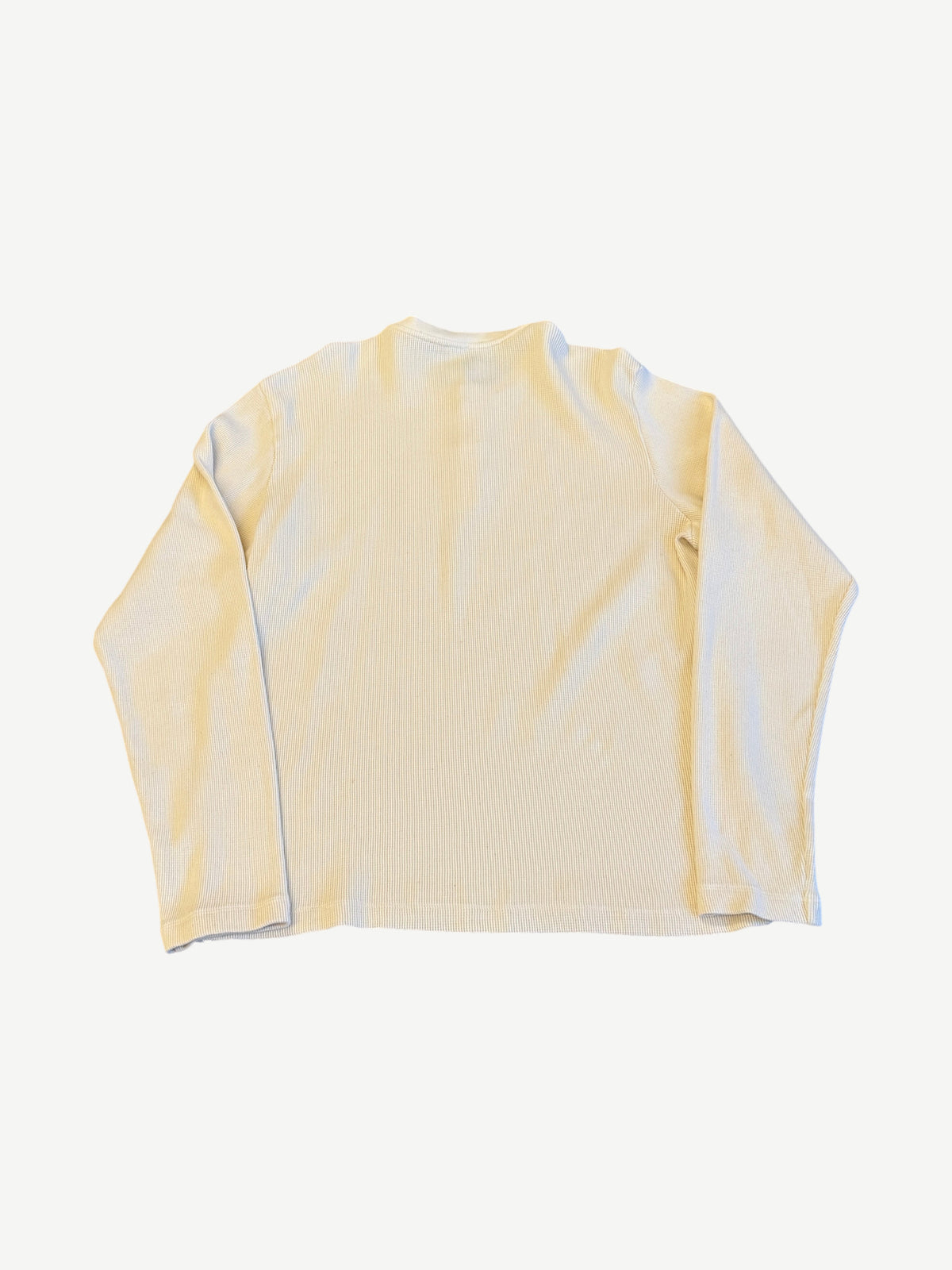 Chrome Hearts Cream Logo Embroidered Waffle Henley Shirt