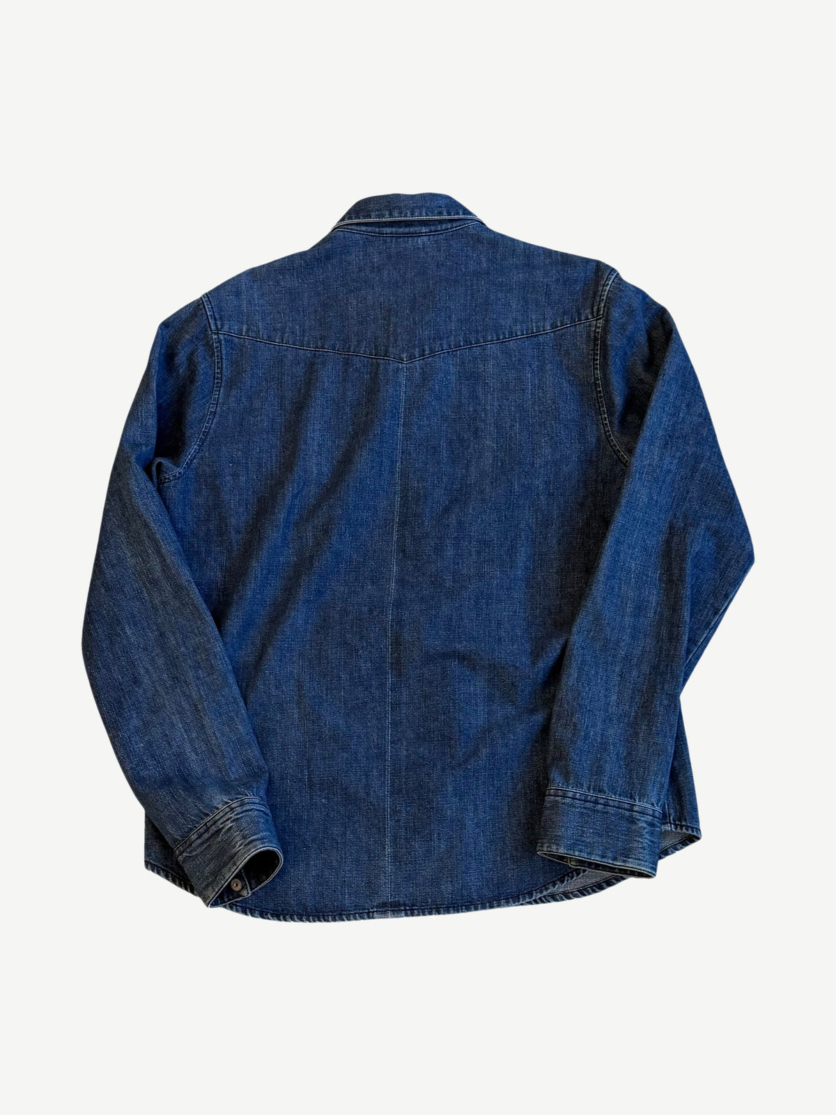 Chrome Hearts Denim Leather Cross Patch Work Shirt