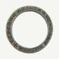 Top-down view of Chrome Hearts F You silver spacer ring showing Chrome Hearts engraved around inner band.