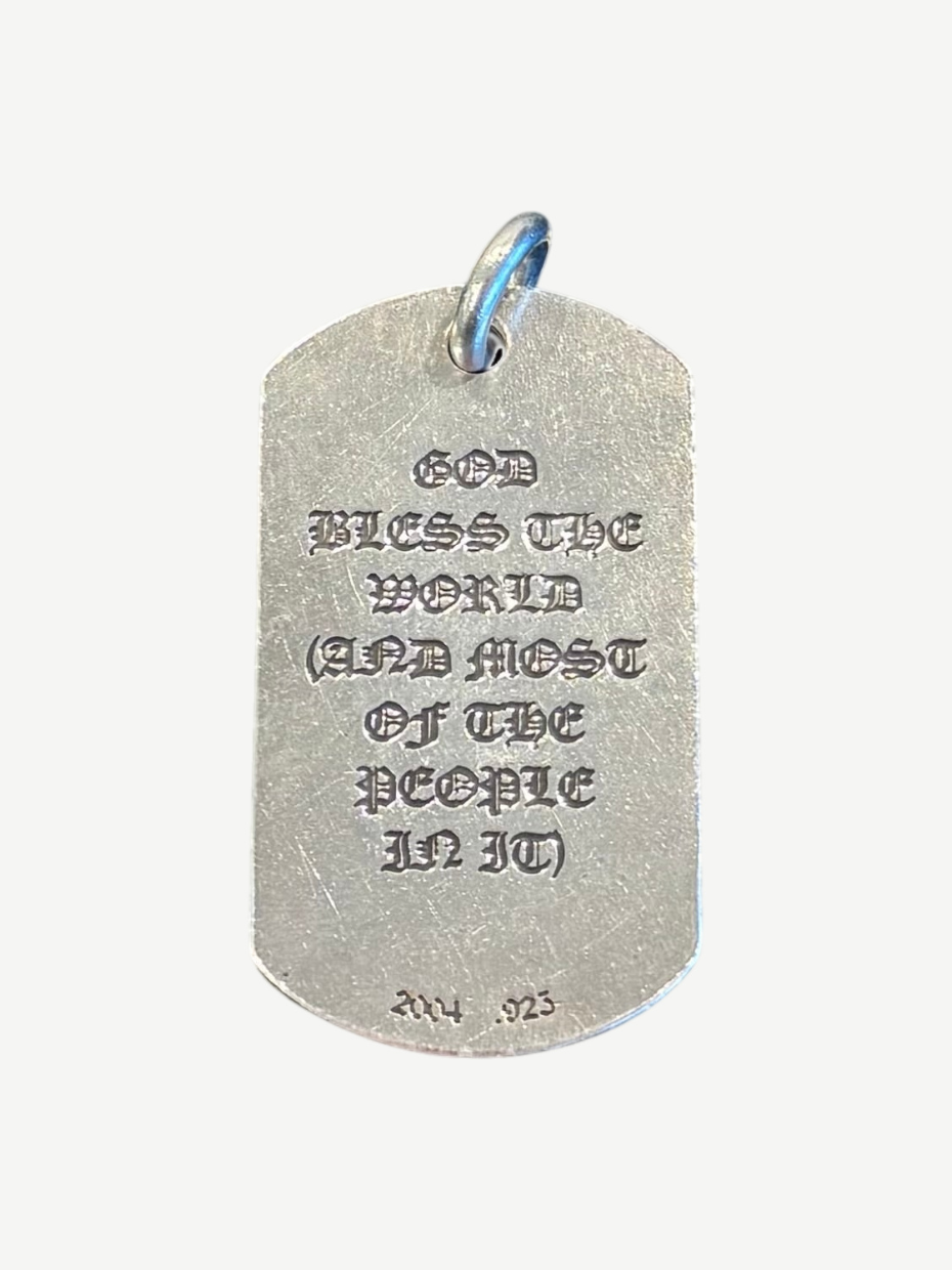 Chrome Hearts God Bless the World Cemetery Horseshoe Dog Tag Pendant