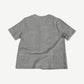 Chrome Hearts gray CH baseball jersey back view, blank panel with red sleeve and placket trim accents