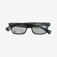 Chrome Hearts Gittin Any? glasses folded view, grey translucent acetate frames with smoke tinted lenses.