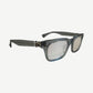 Chrome Hearts Gittin Any? grey acetate sunglasses, thick chunky frames with silver dagger logo on temples.