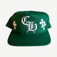 Chrome Hearts Green CH Cross Patch Baseball Hat