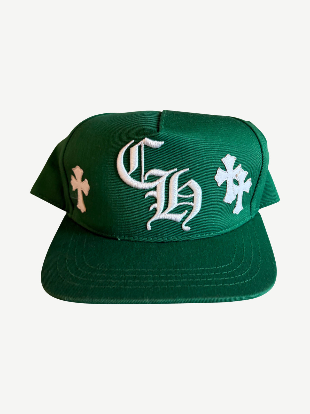 Chrome Hearts Green CH Cross Patch Baseball Hat