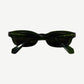 Chrome Hearts Lowrider green sunglasses folded view showing dark green acetate temples