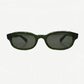 Chrome Hearts Lowrider green sunglasses top-down view showing slim brow line and arms