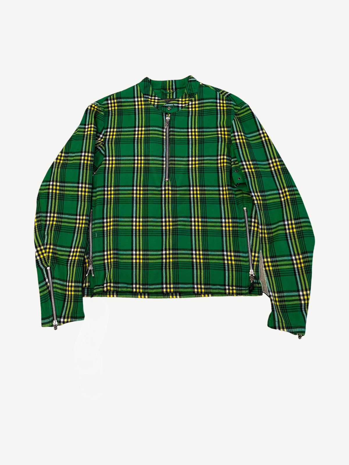 Chrome Hearts Green Y Not Easy Riders Masai Check Halfzip Jacket