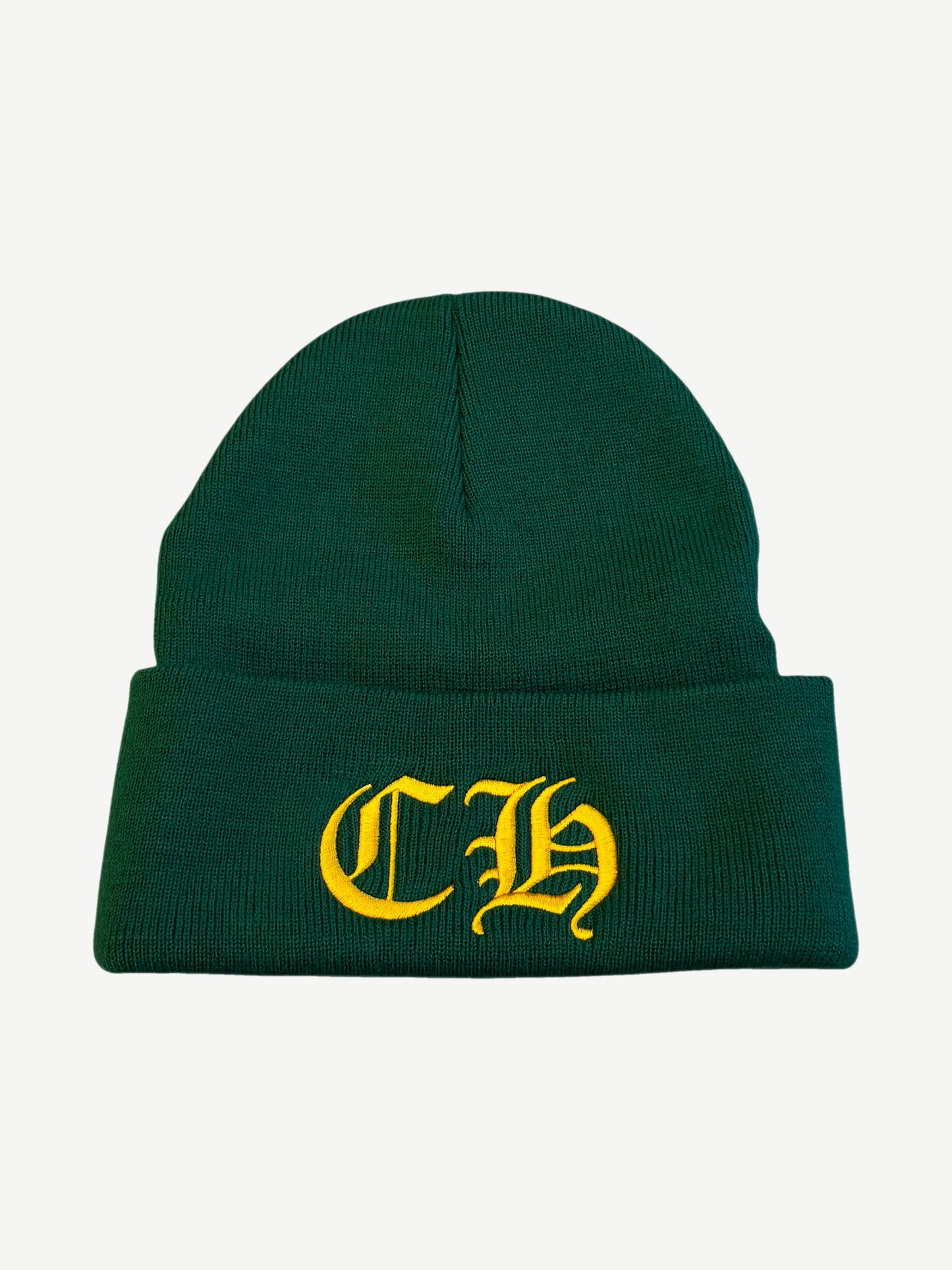 Chrome Hearts Green Yellow CH Logo Beanie