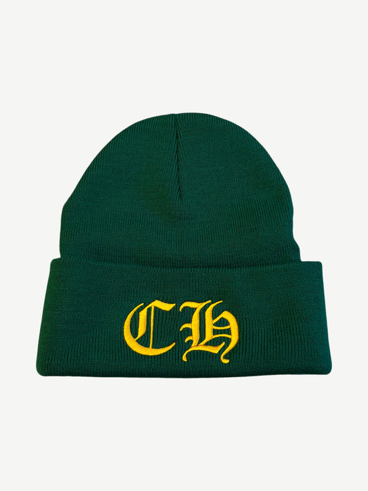Chrome Hearts Green Yellow CH Logo Beanie