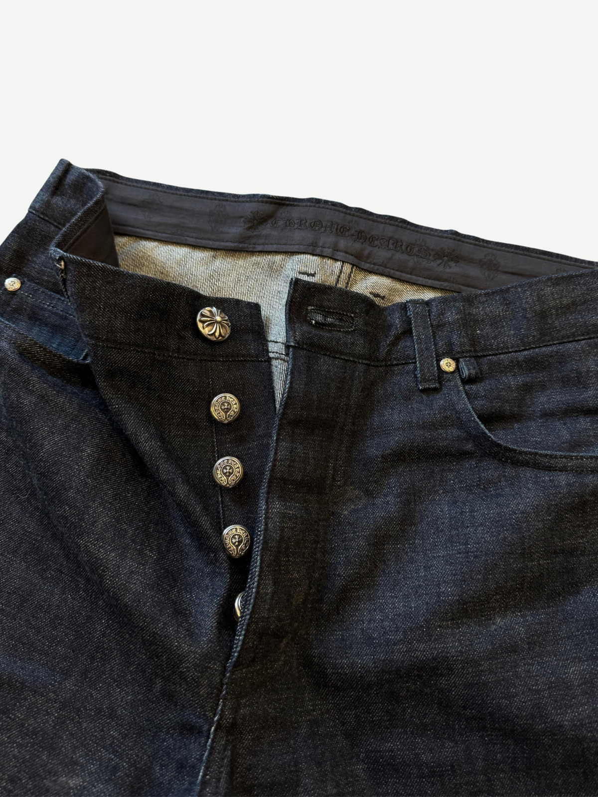 Chrome Hearts Indigo KS Cut Baggy Selvedge Jeans
