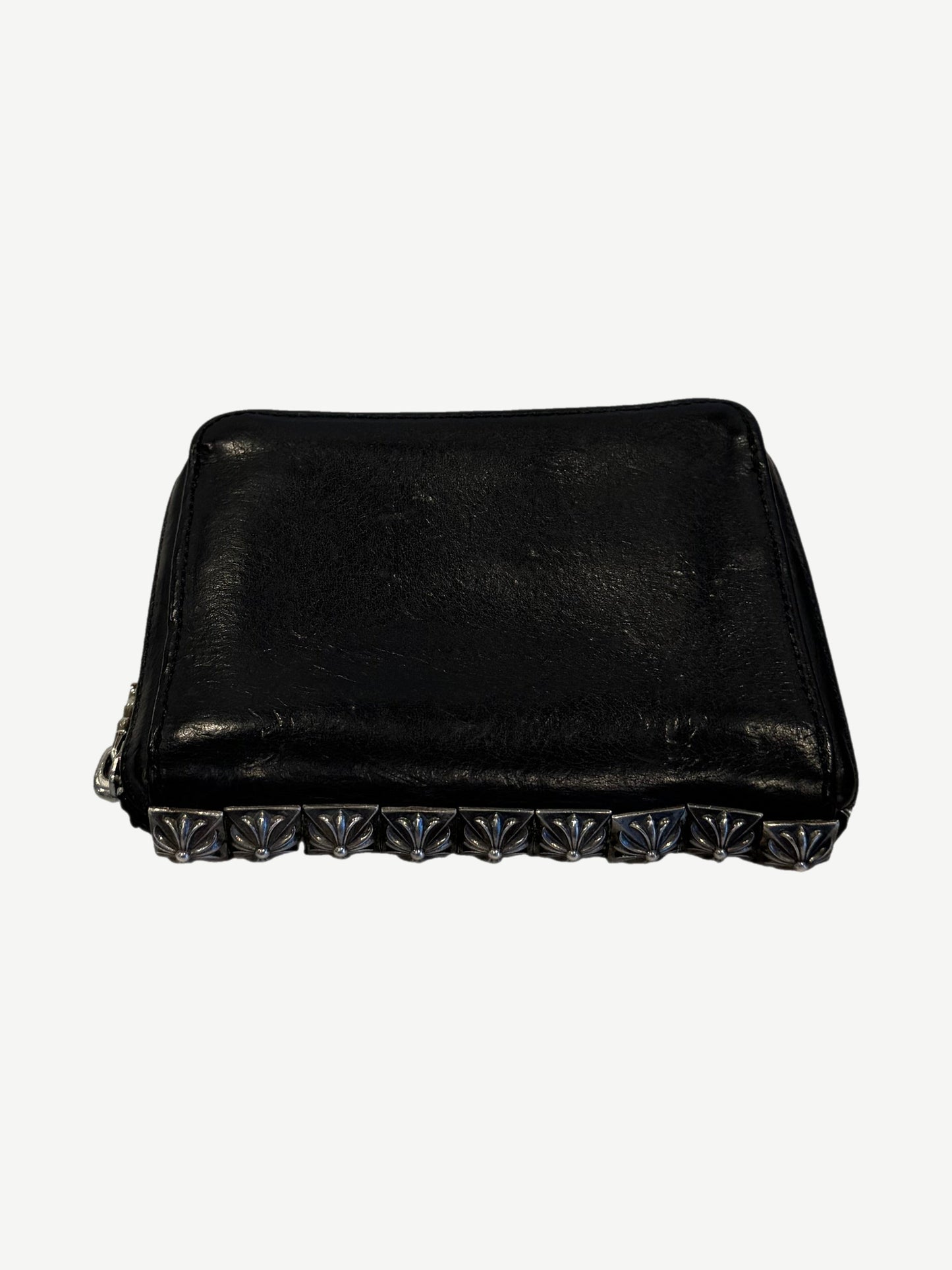 Chrome Hearts Leather Studded Bifold Zip Wallet