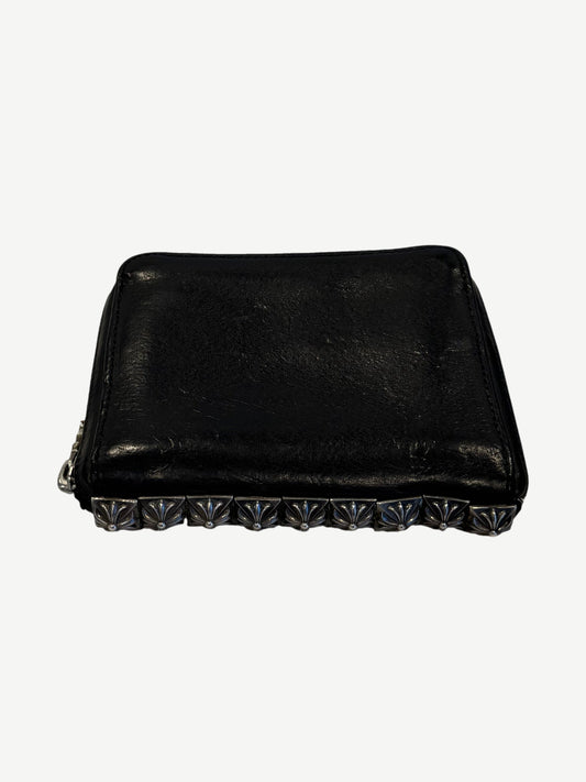 Chrome Hearts Leather Studded Bifold Zip Wallet