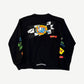 Chrome Hearts black longsleeve back with checker flag LINK Matty Boy print and neon sleeve graffiti tags
