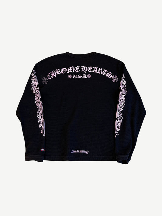 Chrome Hearts Matty Boy Black Pink Thermal Longsleeve