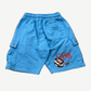 Chrome Hearts Matty Boy blue Brain New shorts back view with diamond graphic print on rear leg