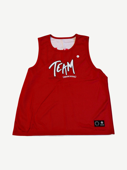 Chrome Hearts Matty Boy Red Form Reversible Mesh Basketball Jersey