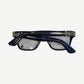 Chrome Hearts Vagillionaire glasses top view folded showing silver cross engraved temple arms detail