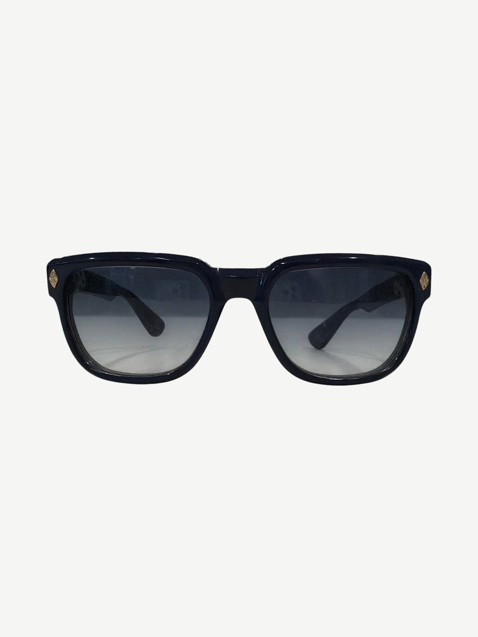 Chrome Hearts Sitonit navy acetate sunglasses front view with rounded square frames and dark lenses.