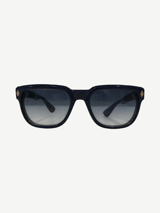 Chrome Hearts Sitonit navy acetate sunglasses front view with rounded square frames and dark lenses.