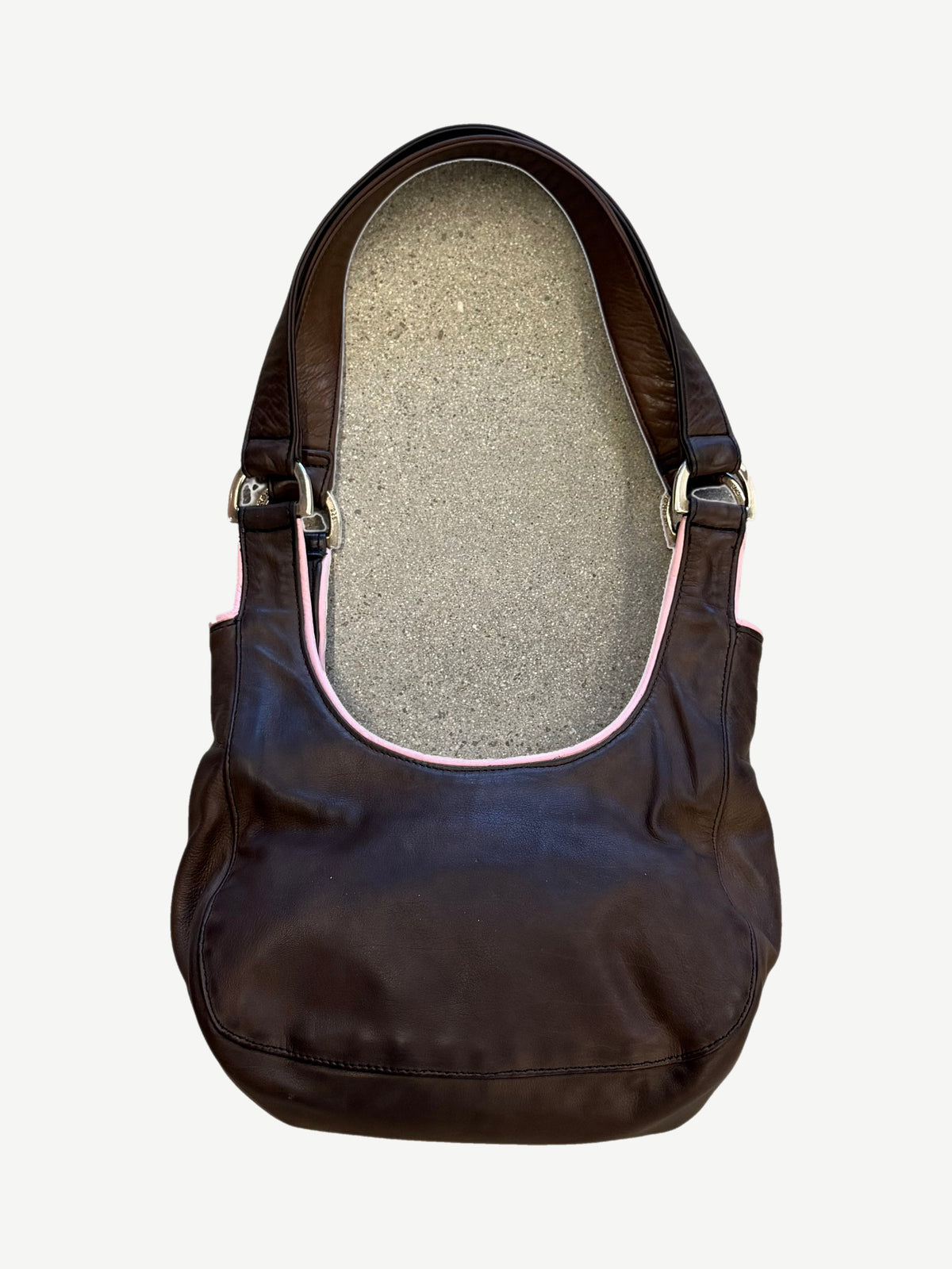 Chrome Hearts Pink Brown Shoulder Strap Hobo Bag