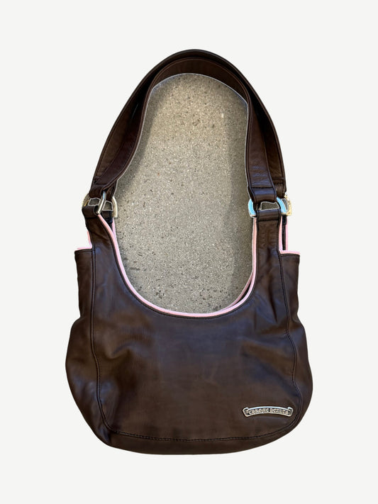 Chrome Hearts Pink Brown Shoulder Strap Hobo Bag