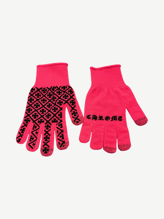 Chrome Hearts Pink Checkmate Work Gloves