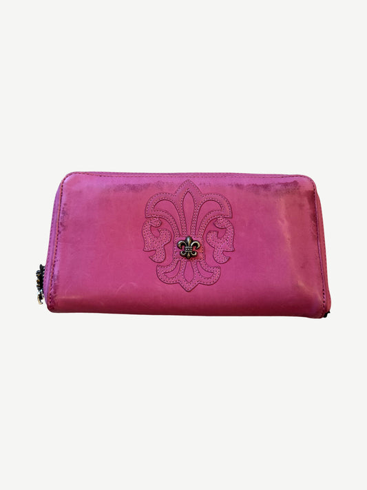 Chrome Hearts Pink Fleur de Lis Long Wallet