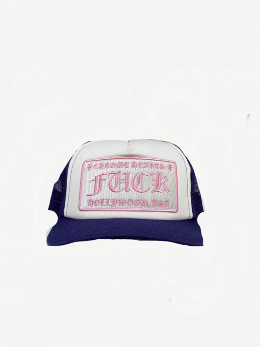 Chrome Hearts Purple Pink Fuck Trucker Hat