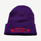 Chrome Hearts Purple Red Script Logo Beanie