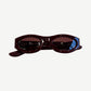 Chrome Hearts Edenbox sunglasses in burgundy red acetate with oval lenses and Chrome Hearts inner branding.