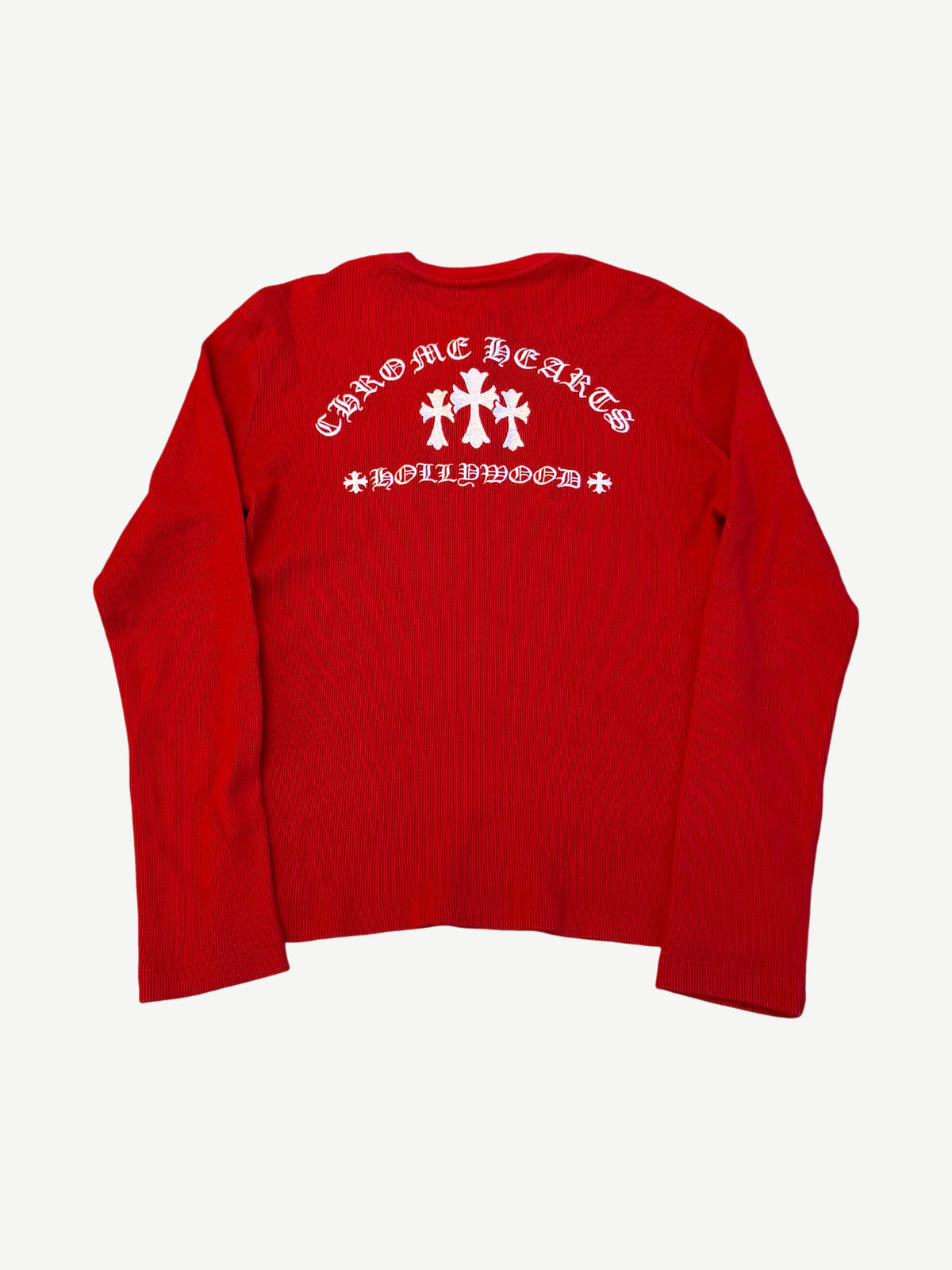 Chrome Hearts Red King Taco Thermal Henley Longsleeve