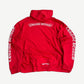 Chrome Hearts hoodie back view with large red scroll banner gothic logo print across upper back