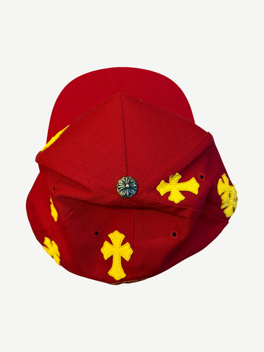 Chrome Hearts Red Yellow CH Cross Patch Baseball Hat