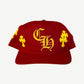 Chrome Hearts Red Yellow CH Cross Patch Baseball Hat
