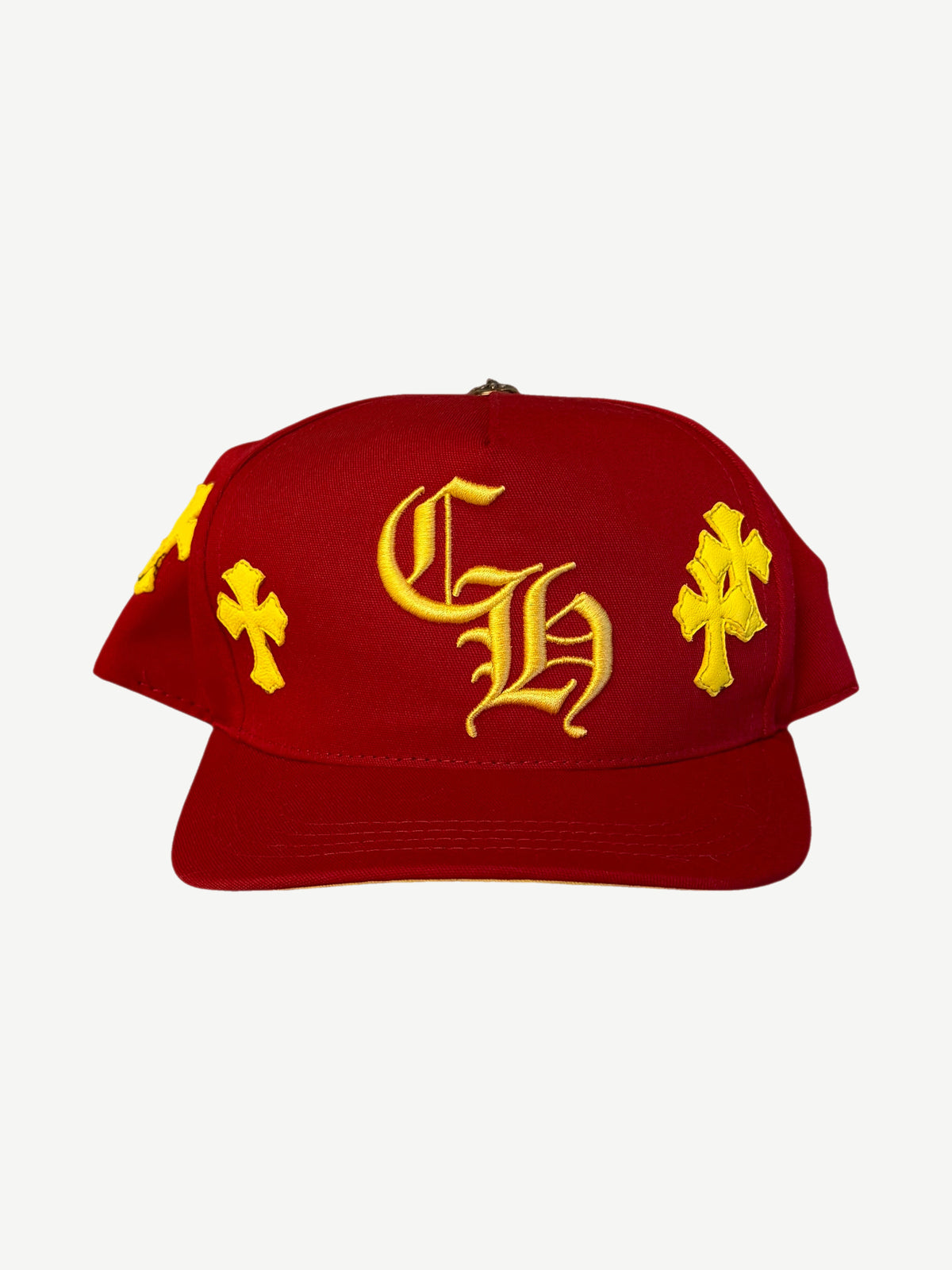 Chrome Hearts Red Yellow CH Cross Patch Baseball Hat