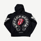 Chrome Hearts Rolling Stones zipup back view with horseshoe and tongue logo plus Old English brand script