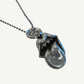 Close-up of Chrome Hearts Rolling Stones silver lips and tongue pendant showing sculpted three-dimensional detail