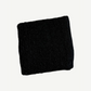 Chrome Hearts Rolling Stones sweatband back view in black terry cloth with stretch elastic ribbed band