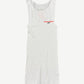 Chrome Hearts x Rolling Stones Las Vegas tank top in white with red tongue logo and black gothic typography