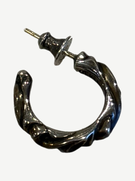 Chrome Hearts Silver Scroll Hoop Earring