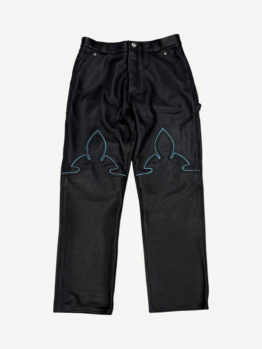 Chrome Hearts St. Barths Exclusive Fleur Leather Pants