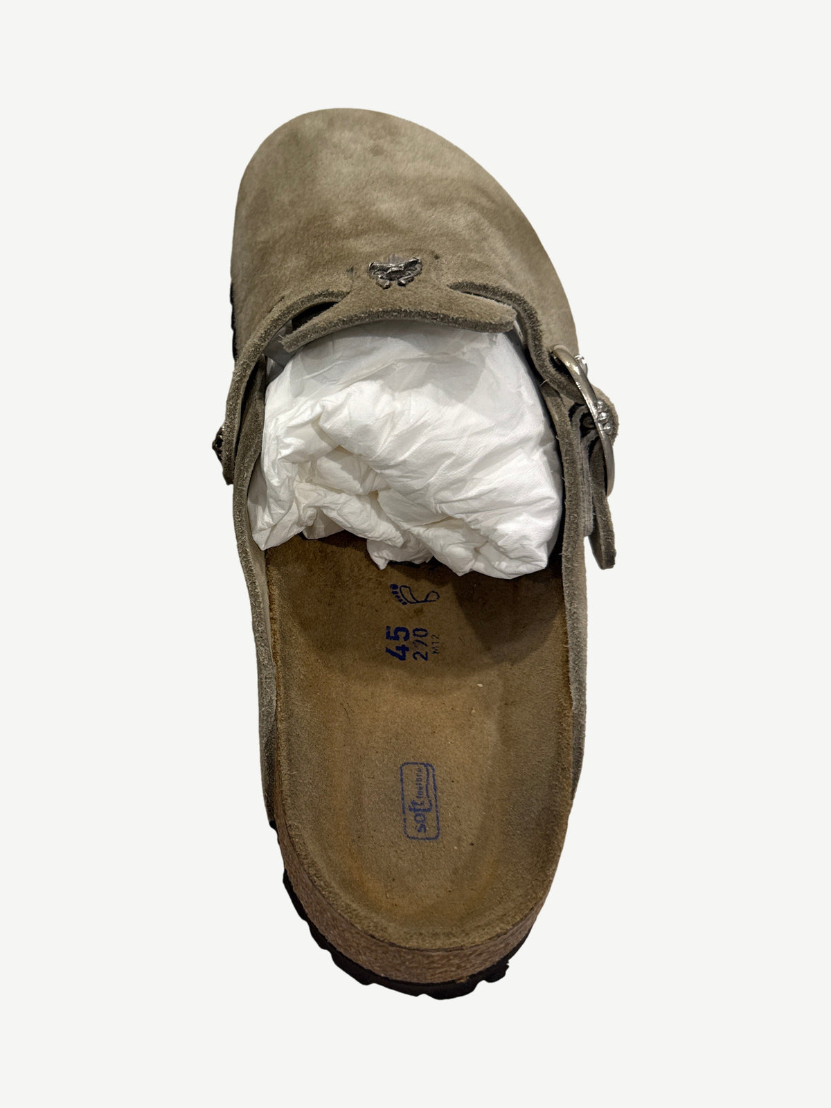 Chrome Hearts Taupe Suede Birkenstock Clogs