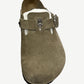 Chrome Hearts Taupe Suede Birkenstock Clogs