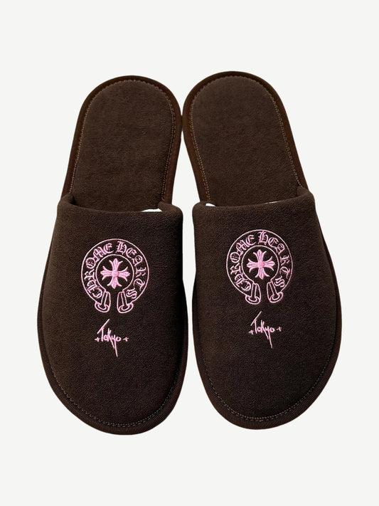 Chrome Hearts Tokyo Exclusive Brown House Slippers
