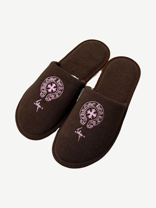 Chrome Hearts Tokyo Exclusive Brown House Slippers