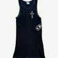 Chrome Hearts Vintage Black Fuck You T-Bar Cross Tank Top
