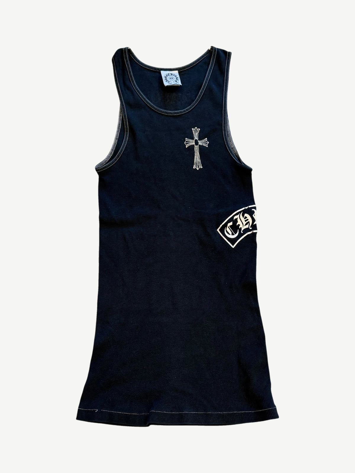 Chrome Hearts Vintage Black Fuck You T-Bar Cross Tank Top