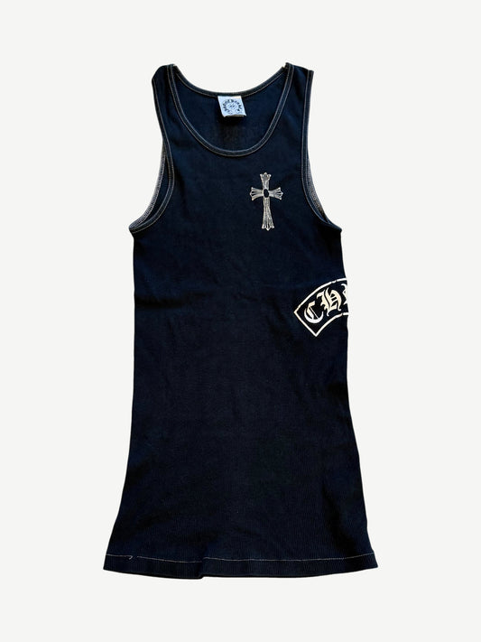Chrome Hearts Vintage Black Fuck You T-Bar Cross Tank Top
